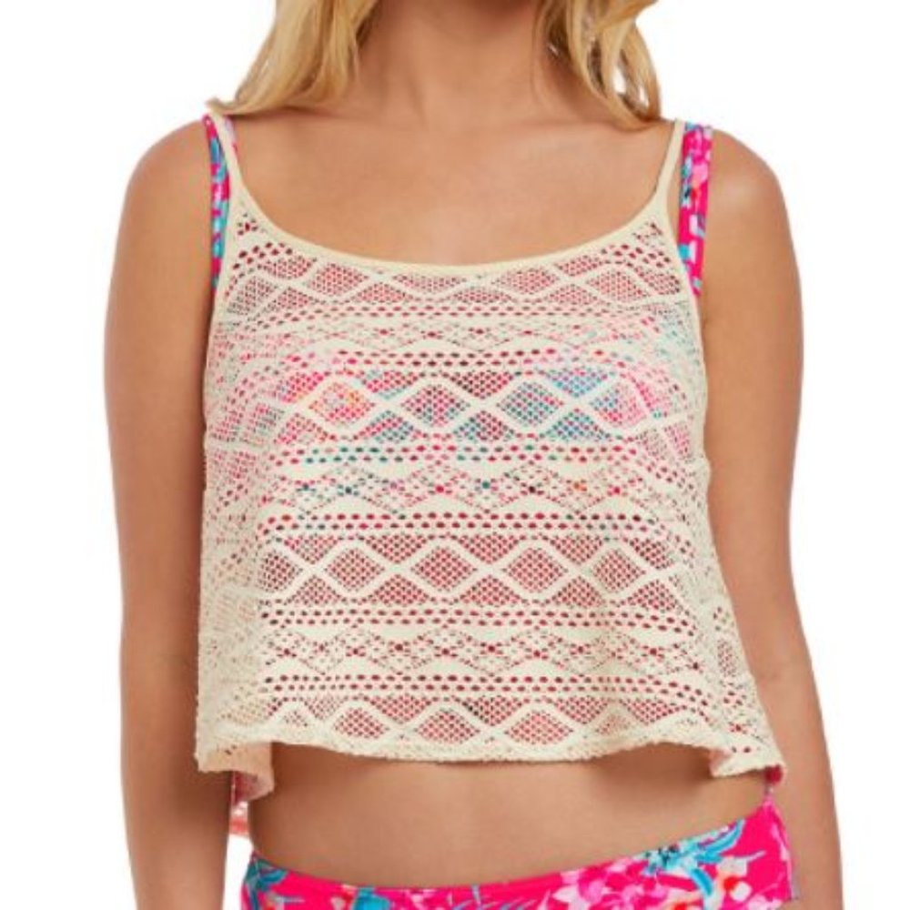 Freya Linen Crochet Crop Top